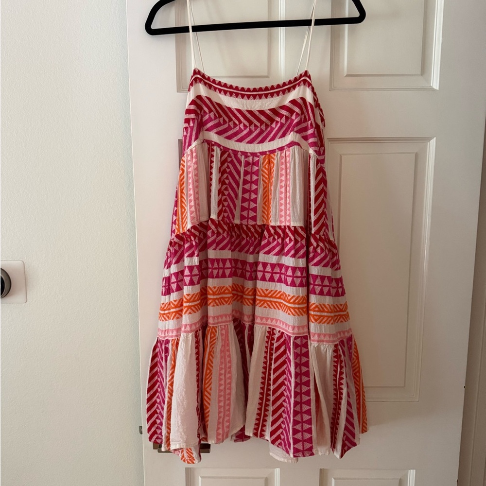 Devotion TWINS Pink and Orange A-Line Skirt